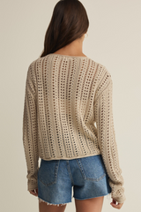 Light Gray Upland Crochet Sweater Sweater