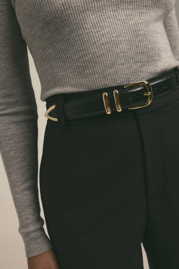 Dark Slate Gray The Jordan Croc Embossed Belt Belt
