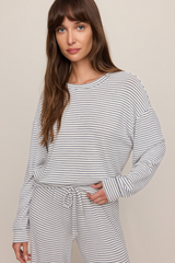 Gray Classic Stripe Long Sleeve Top Top