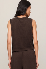Dark Slate Gray Sloane Cotton Jersey Muscle Tank Top