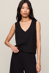 Black Sloane V-Neck Top Top