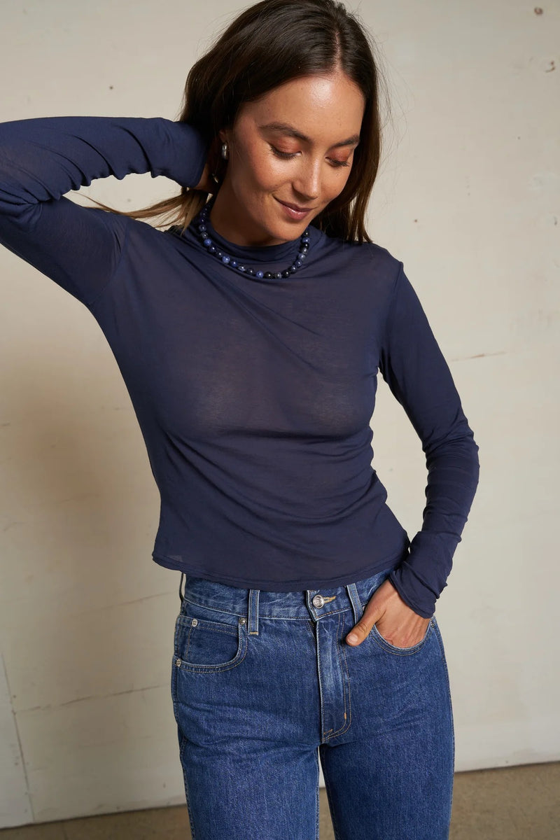 Dark Slate Gray Kim Mockneck Top Top