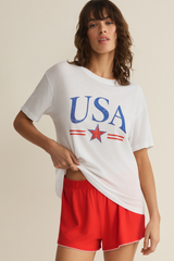 Gray USA Star Boyfriend Tee Graphic Tee