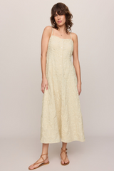 Light Gray Angel Eyes Textured Midi Dress Midi Dress