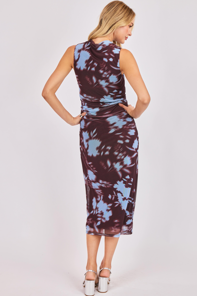 Light Gray Urban Siren Ruched Midi Dress Midi Dress