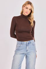 Light Gray Coralie Turtleneck Knit Top Top