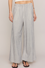 Gray Scout Knit Striped Pant Pant