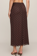 Dark Slate Gray Eda Polka Dot Mesh Midi Skirt Midi Dress