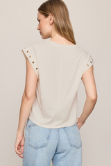 Light Gray Camino Grommet Top Top
