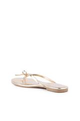 White Smoke Wishlist Patent Bow Sandal | Metallic Gold Sandal