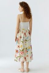 Lavender Floral Midi Skirt Midi Skirt