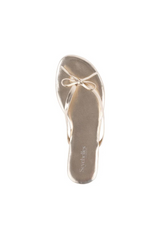 White Smoke Wishlist Patent Bow Sandal | Metallic Gold Sandal