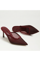 Lavender Margeaux Mesh Heeled Mule | French Merlot Mesh Heel