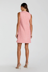 Boucle Sleeveless Mini Dress w/Gold Buttons