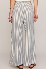 Gray Scout Knit Striped Pant Pant