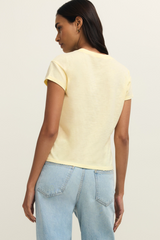 Antique White Modern Slub Tee Shirts & Tops