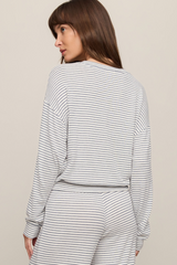 Gray Classic Stripe Long Sleeve Top Top