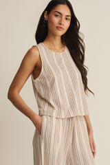 Gray Sloane Knit Striped Top Top