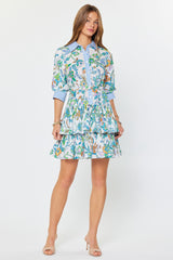 Lavender Kasey Floral Paisley Tiered Mini Dress Mini Dress