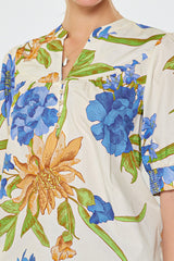 Light Gray Aster Floral Print Blouse Blouse