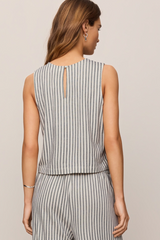 Light Gray Sloane Knit Striped Top Top