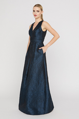 Dark Slate Gray Mariah | Jacquard Gown Formal Gown