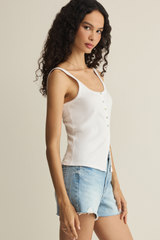 Light Gray Niko Scallop Rib Tank Top Tank Top