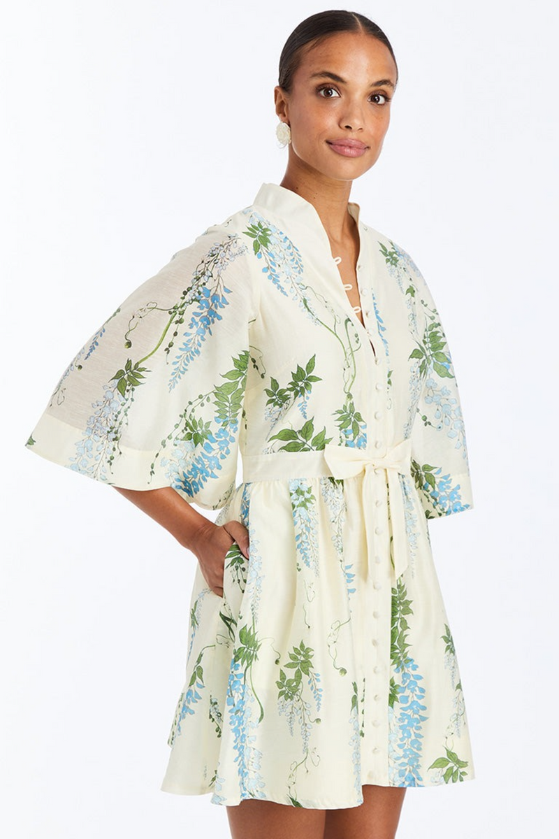 mestiza carmen mini dress 6 / Wisteria Toile crafted with the highest SCH005466_P_XL Size:X Small (0-2) Long Sleeve Fringe Cuff
