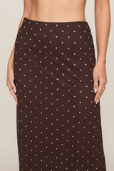 Dark Slate Gray Eda Polka Dot Mesh Midi Skirt Midi Dress