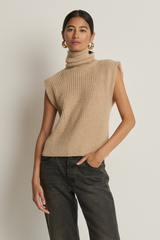 Gray Isha Turtleneck Tank Top