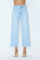 Light Blue Penny Crop High Rise Wide Leg Jean | Eternal Jeans