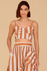 Tan Lulu Top in Ceramica Top