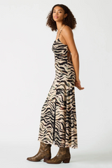 Lavender Adella Dress in Caramel Zebra Maxi Dress