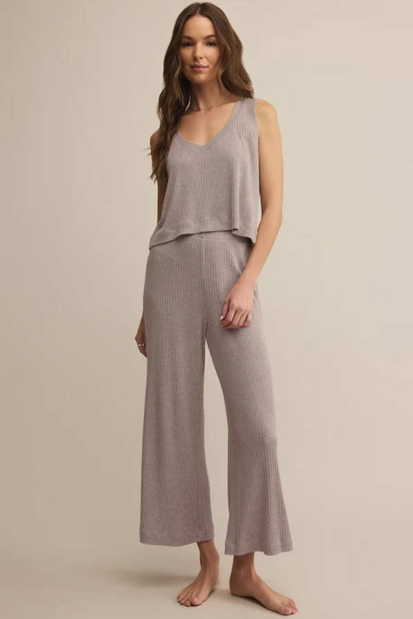 Gray Coastline Rib Pant Pant