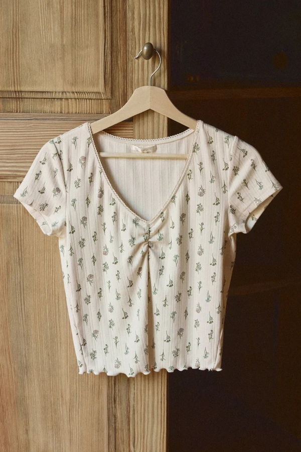 Rosy Brown Montana Floral Top Top
