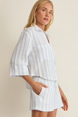 Antique White Helena Striped Airy Gauze Shirt Shirt