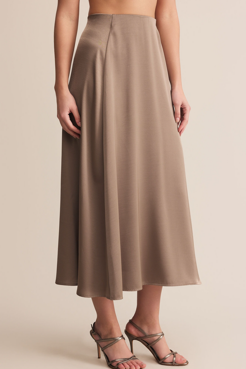 Gray Northpointe Satin Midi Skirt Midi Skirt