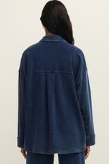 Dark Slate Gray All Day Knit Denim Jacket Jacket
