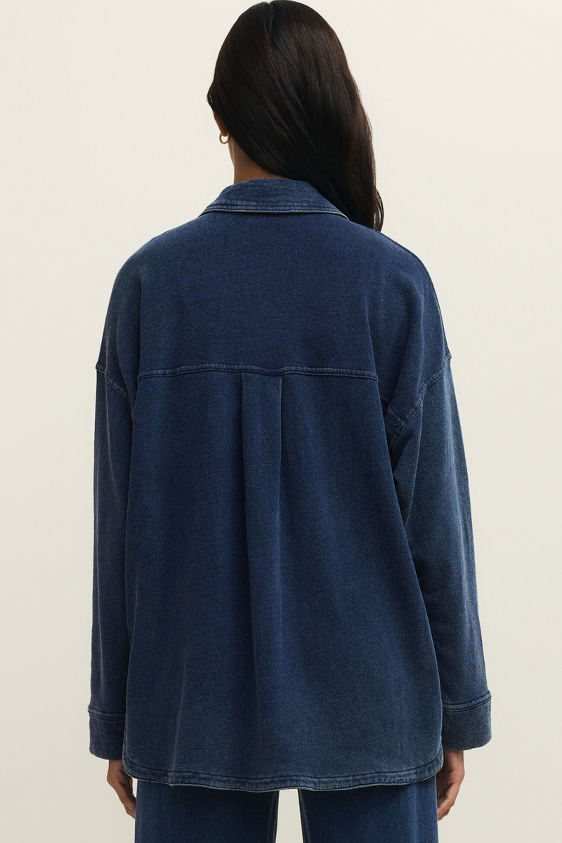 Dark Slate Gray All Day Knit Denim Jacket Jacket