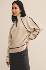 Light Gray Alps Half Zip Sweater Sweater