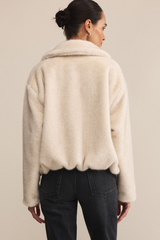 Gray Amethyst Faux Fur Jacket Jacket