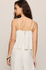 Light Gray Lillie Embroidered Woven Tank Tank