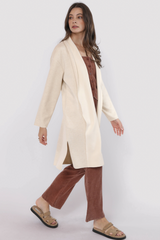 Light Gray Alessia Shawl Collar Open Coat Coat
