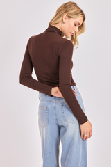Light Gray Coralie Turtleneck Knit Top Top