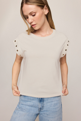 Light Gray Camino Grommet Top Top