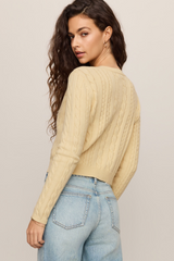 Light Gray Cera Long Sleeve Cardigan Cardigan