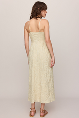 Light Gray Angel Eyes Textured Midi Dress Midi Dress