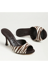 Lavender Jeanie Heeled Mule | Zebra Brahma Hair Heel