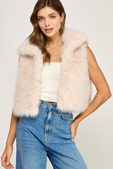 Light Gray Emerson Faux Fur Vest Vest