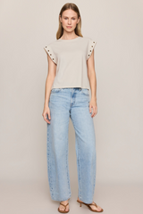 Light Gray Camino Grommet Top Top